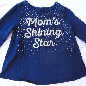 3 for $10 4T Mom's Shining Star Long Sleeve Navy Blue & Silver Sparkle Size 4T